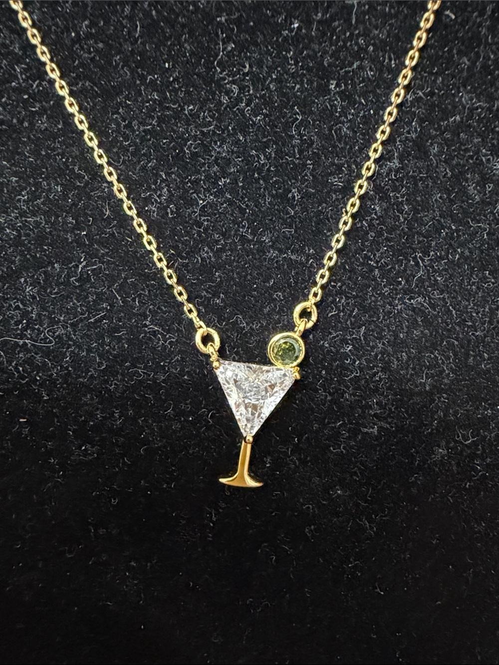 kate spade Gold-Tone Martini Glass Pendant Necklace with Crystal Accents - Picture 5 of 5